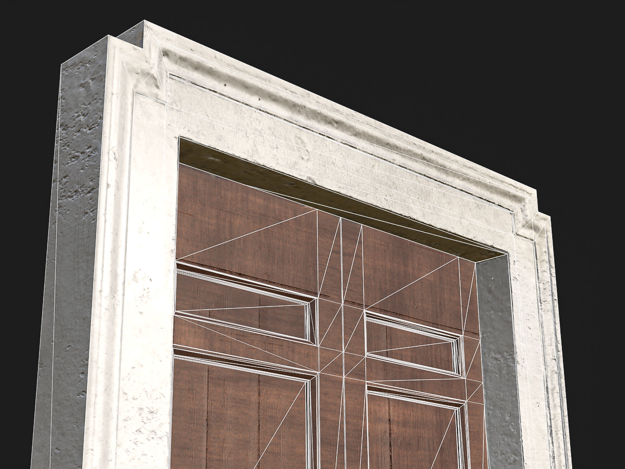 Wooden door 5 Low-poly 3D model_11
