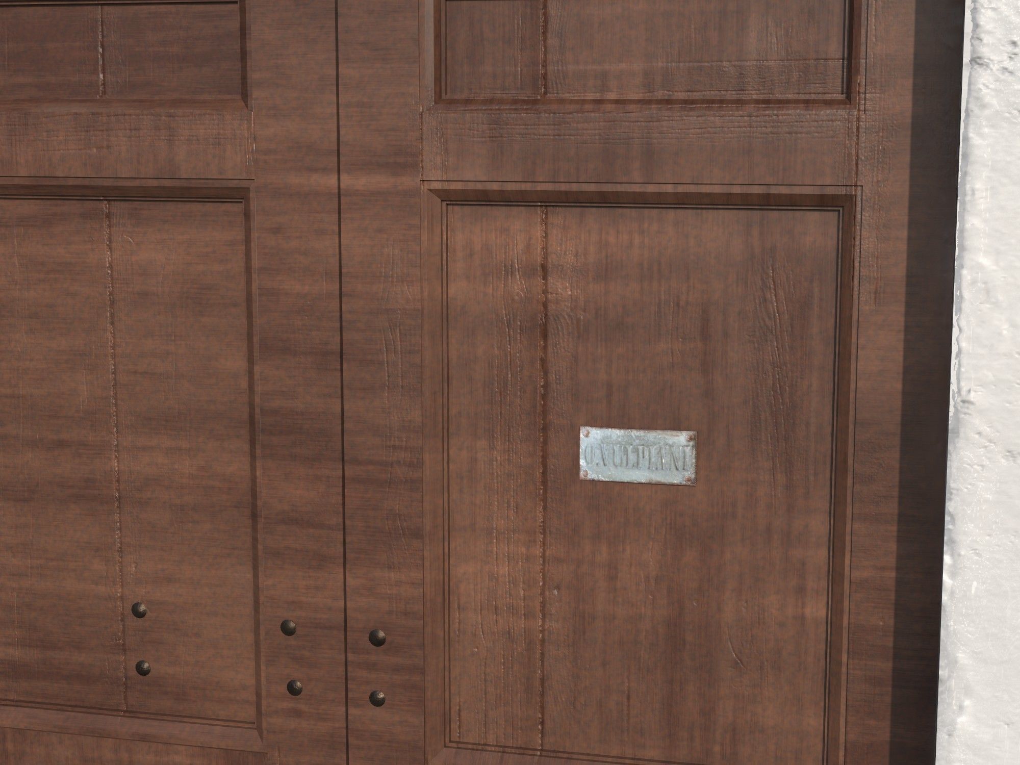 Wooden door 5 Low-poly 3D model_7