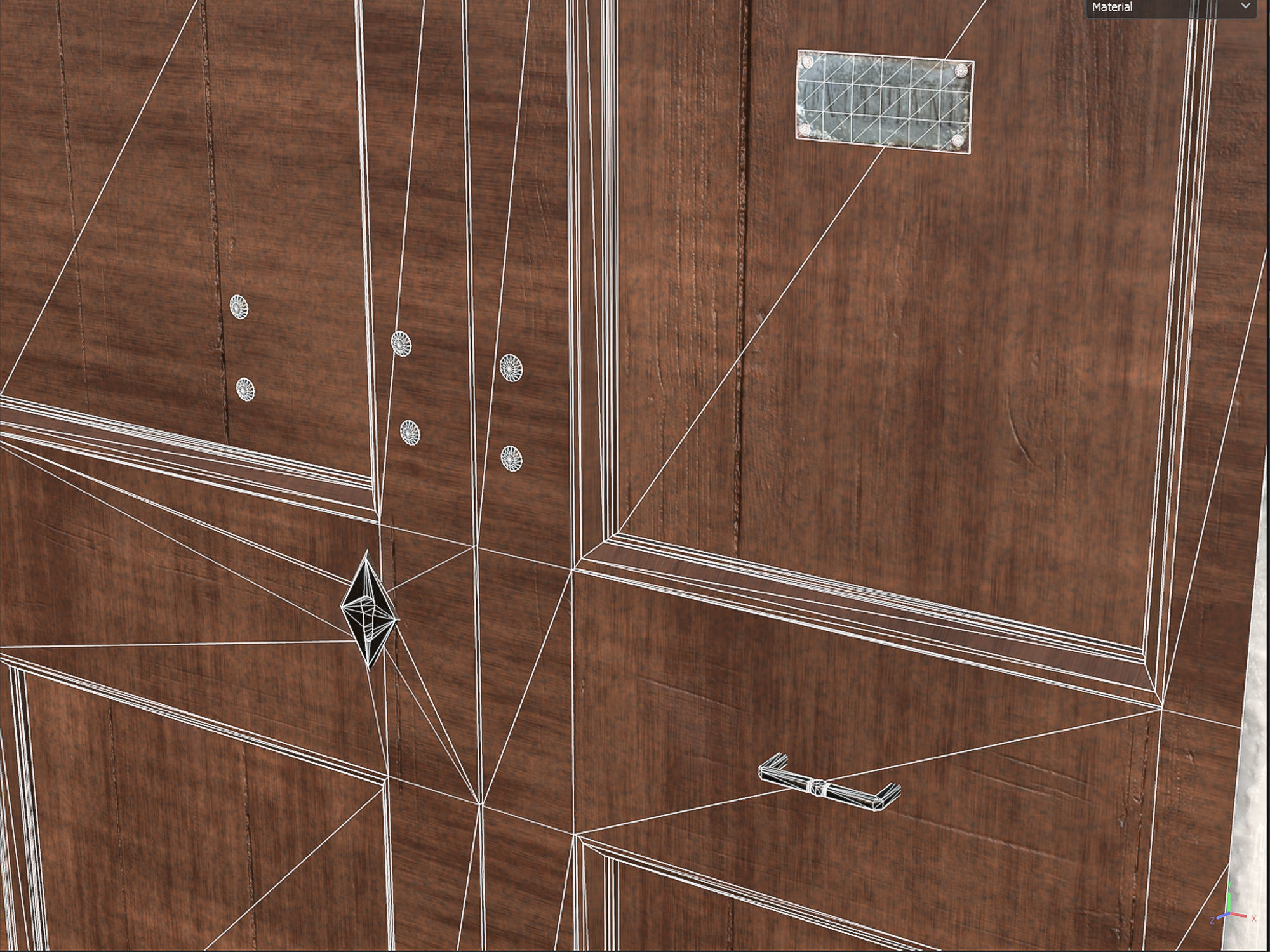 Wooden door 5 Low-poly 3D model_12