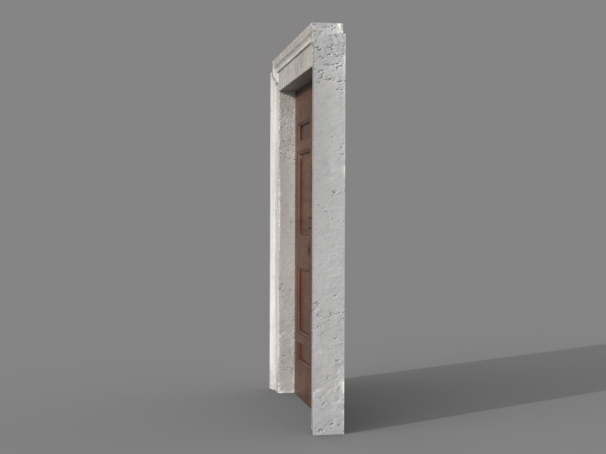 Wooden door 5 Low-poly 3D model_3