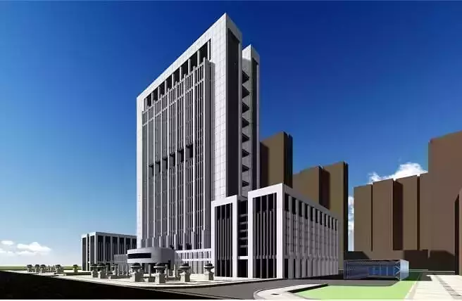 SU model of modern local tax bureau office complex 3D model