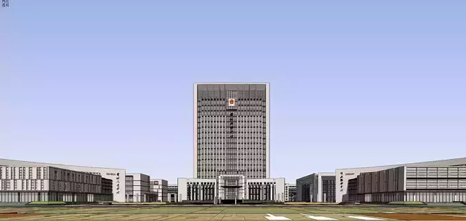 SU model of office building in modern administrative center 3D model