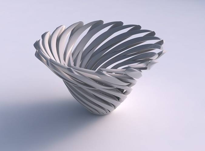 Bowl funnel with twisted sharp muscle structure twisted