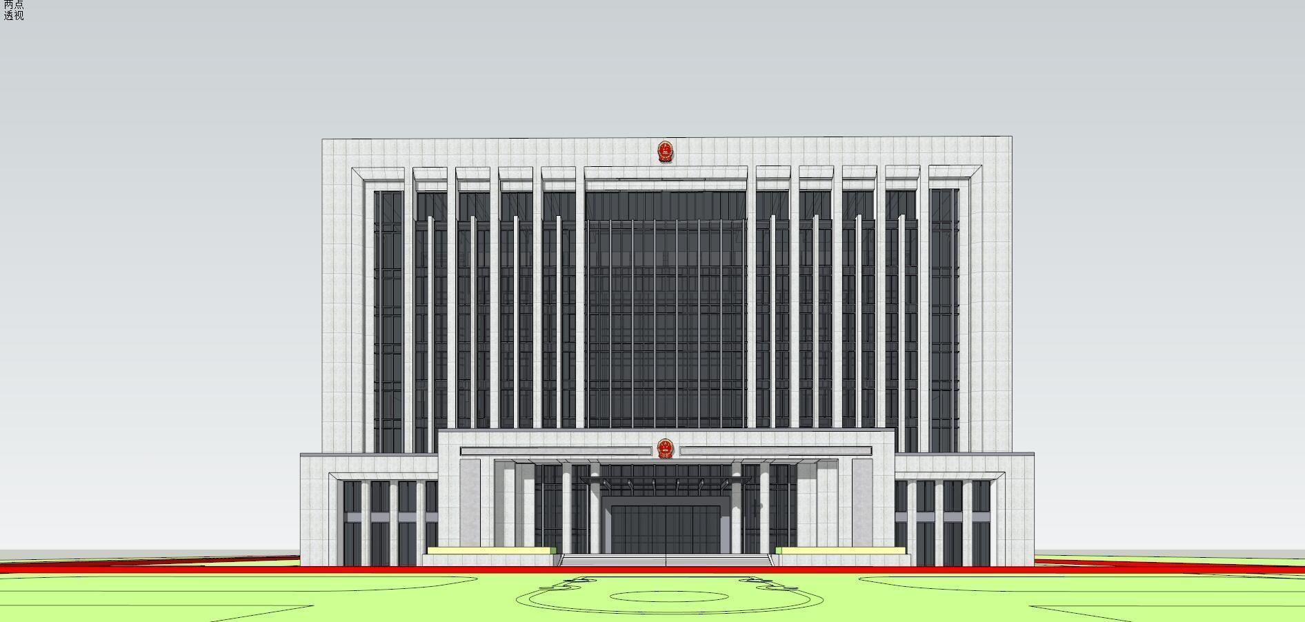 SU model of the modern office building of the People Court 3D model_5