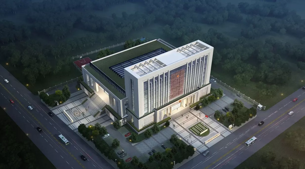 SU model of the modern office building of the People Court 3D model_0