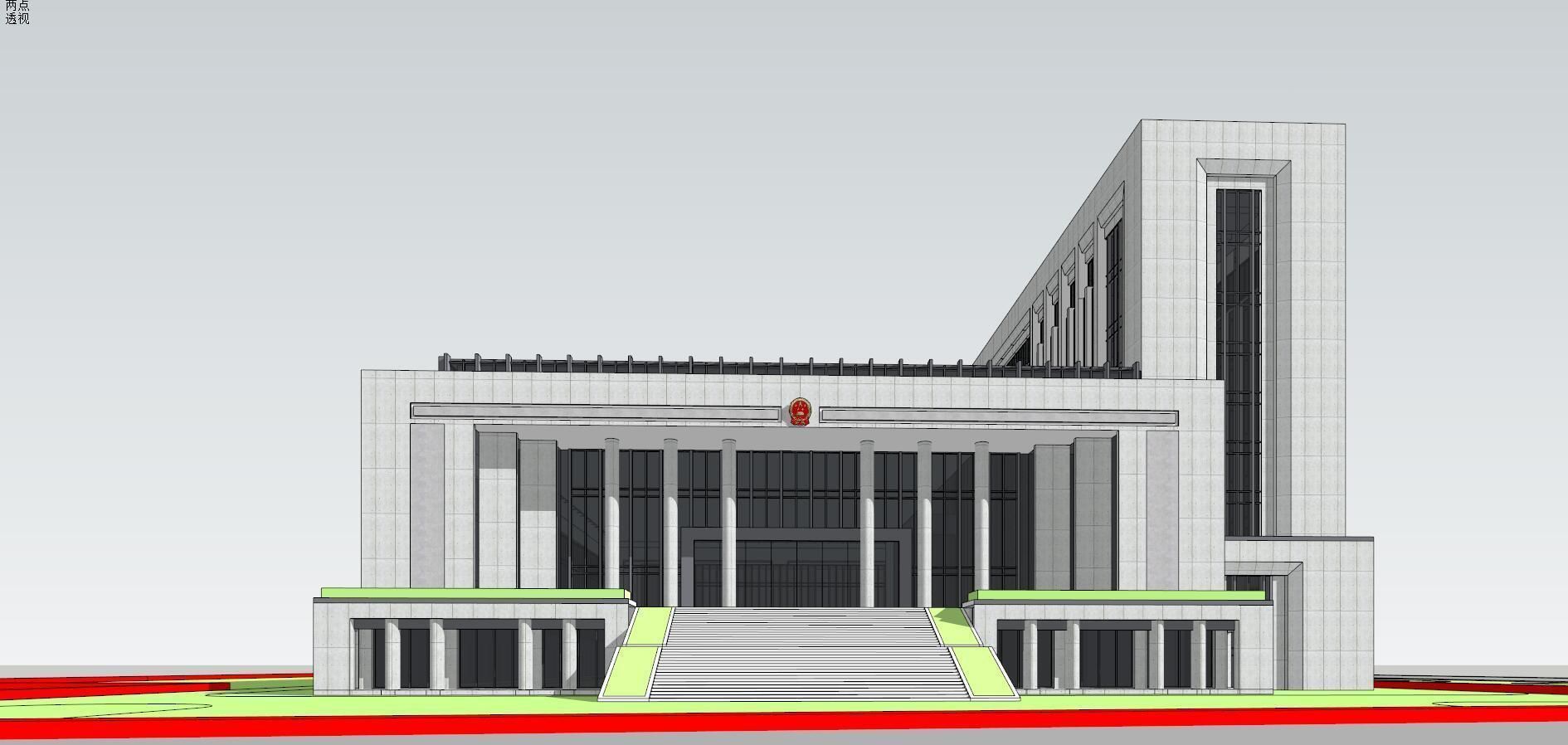 SU model of the modern office building of the People Court 3D model_6