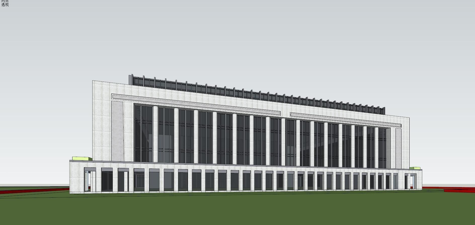 SU model of the modern office building of the People Court 3D model_7