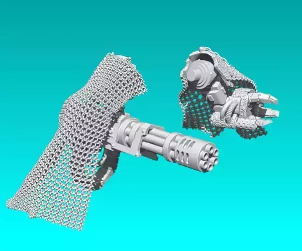 WARGAMING MINIATURE EQUIPPED ARMS AND MESH COTE 3D print model