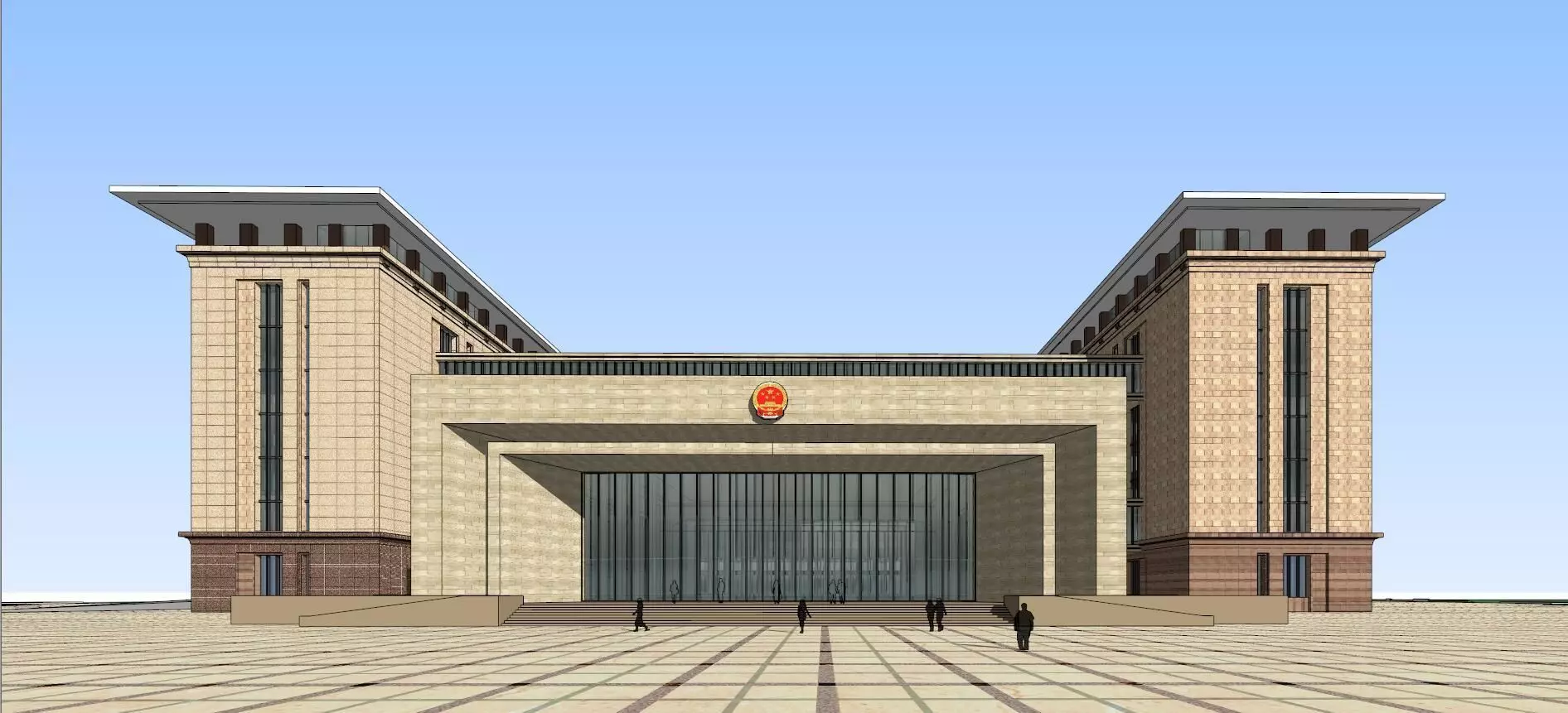 SU model of modern citizen service center office building 3D model_0