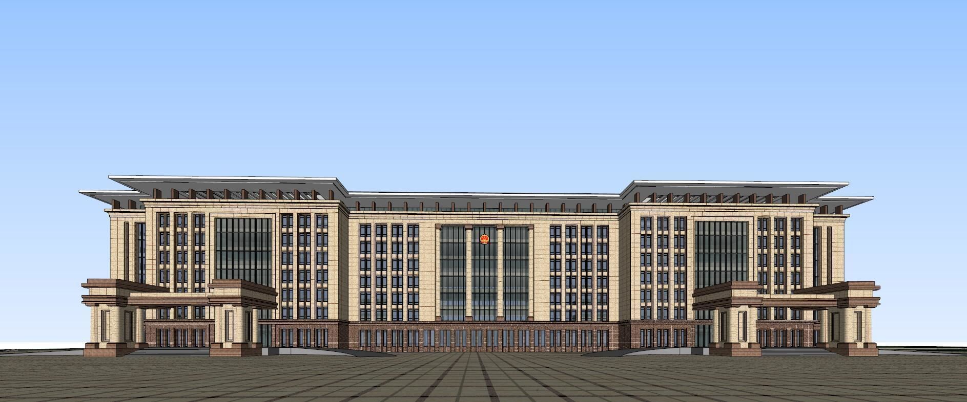 SU model of modern citizen service center office building 3D model_7