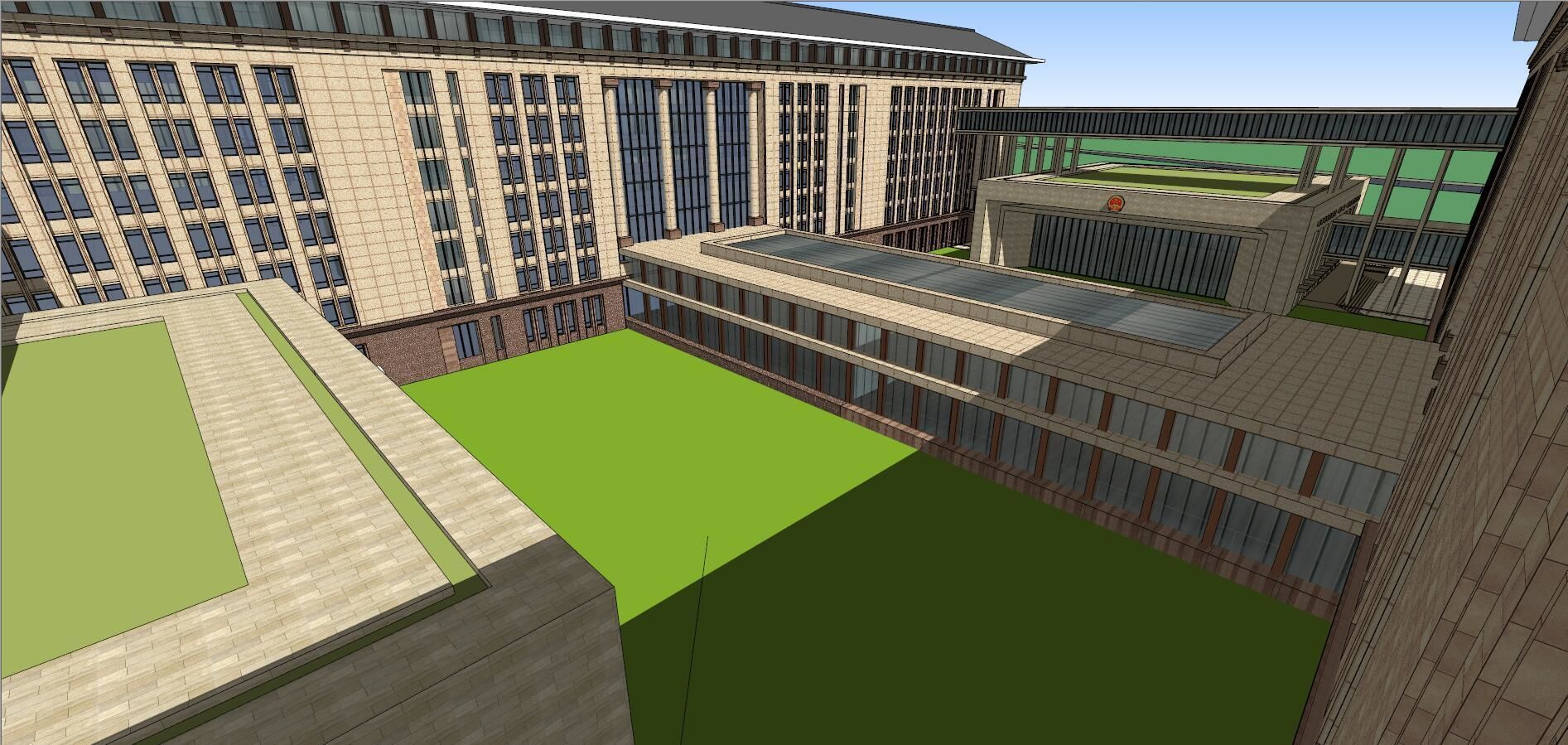 SU model of modern citizen service center office building 3D model_5