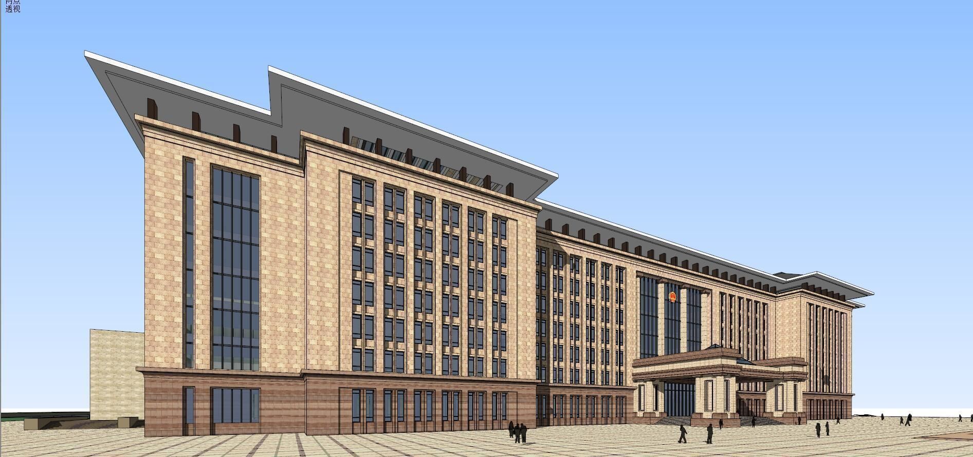 SU model of modern citizen service center office building 3D model_3