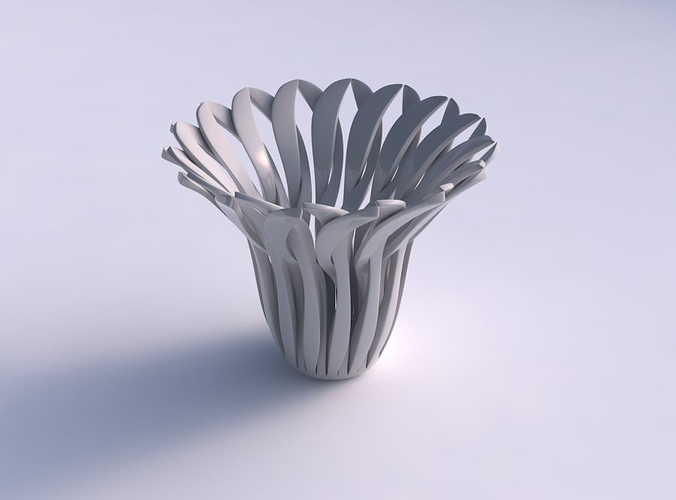 Bowl funnel with twisted sharp muscle structure tapered