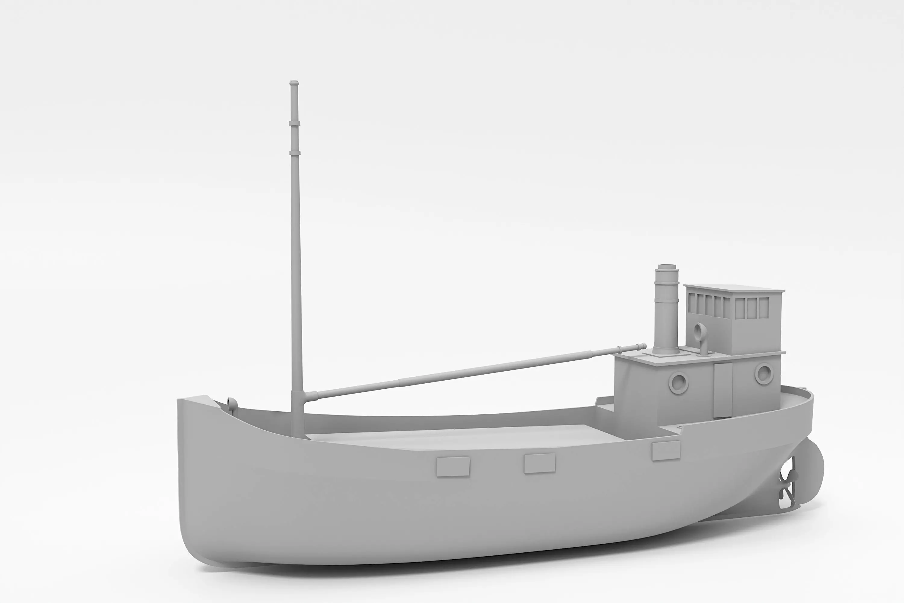 Clyde puffer simple steamboat cargo 3D print model_0