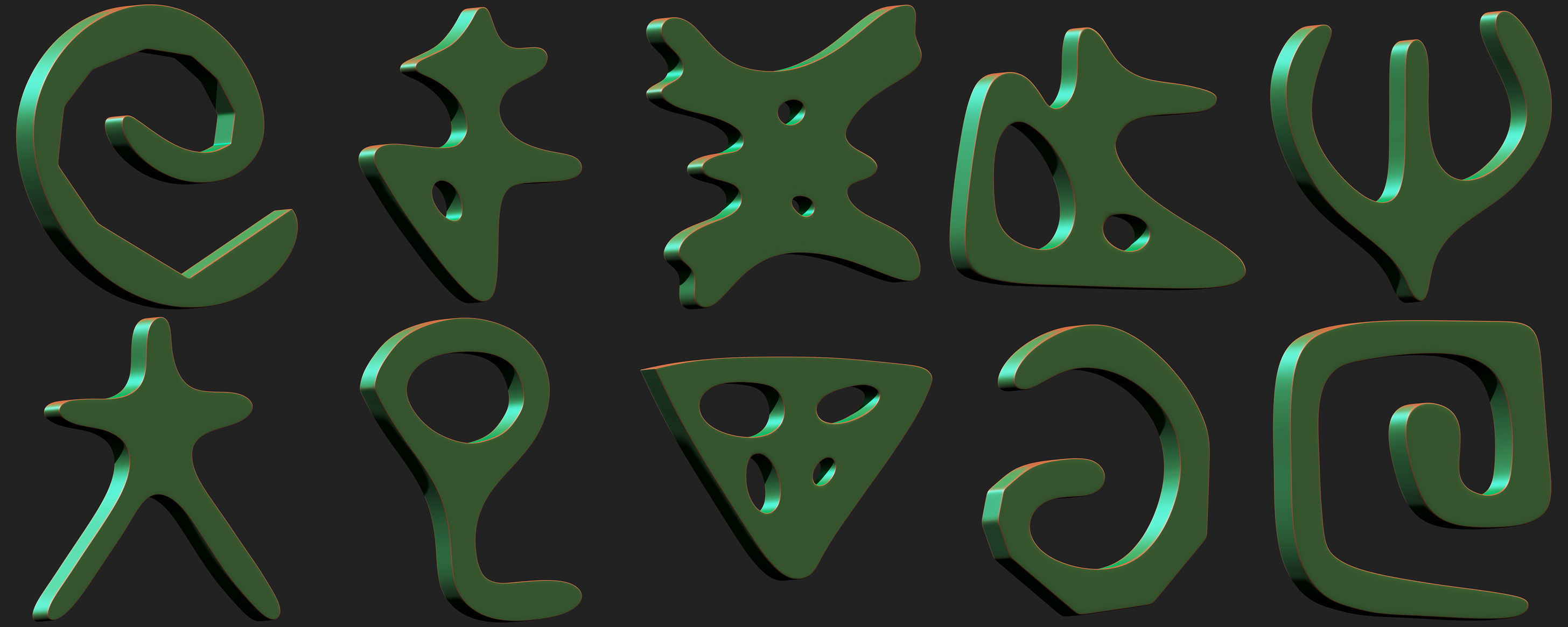 3D model 300 Runes Base Mesh Pack VR / AR / low-poly | CGTrader