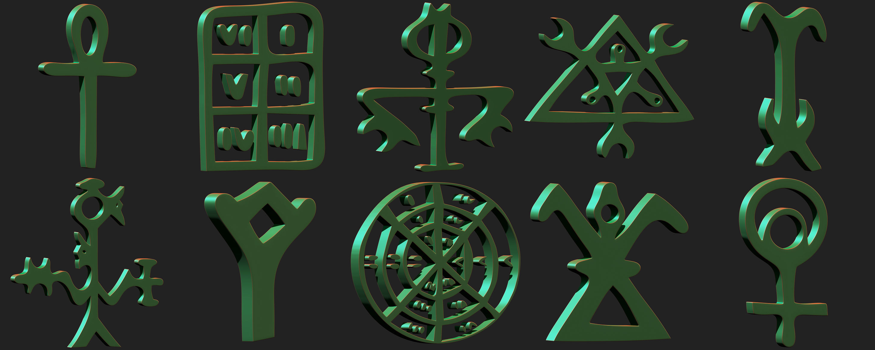 3D model 300 Runes Base Mesh Pack VR / AR / low-poly | CGTrader