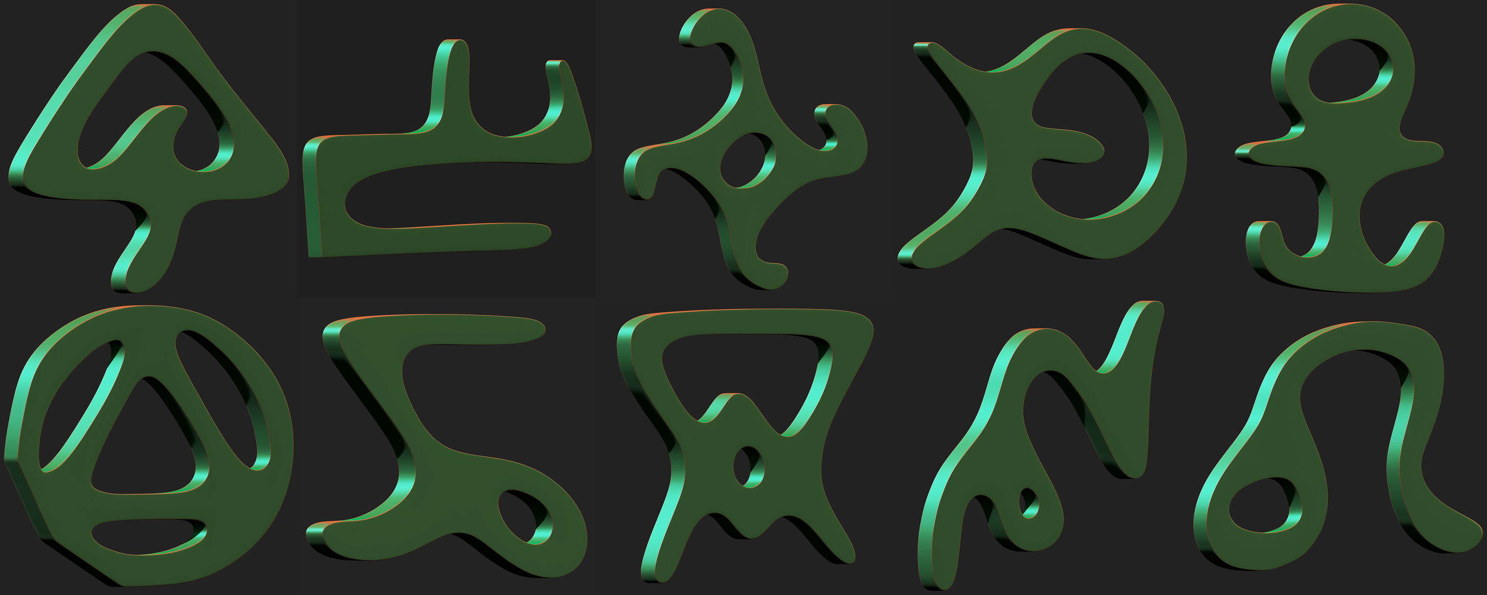3D model 300 Runes Base Mesh Pack VR / AR / low-poly | CGTrader
