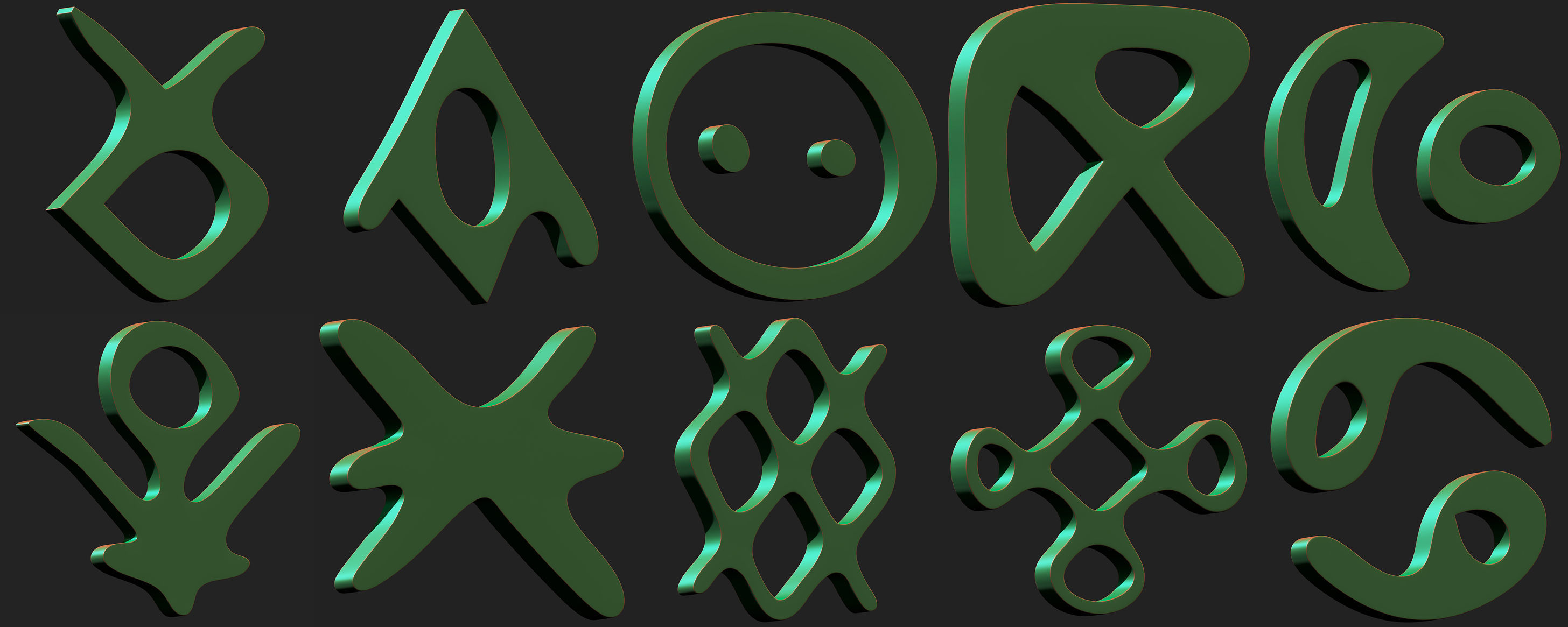 3D model 300 Runes Base Mesh Pack VR / AR / low-poly | CGTrader