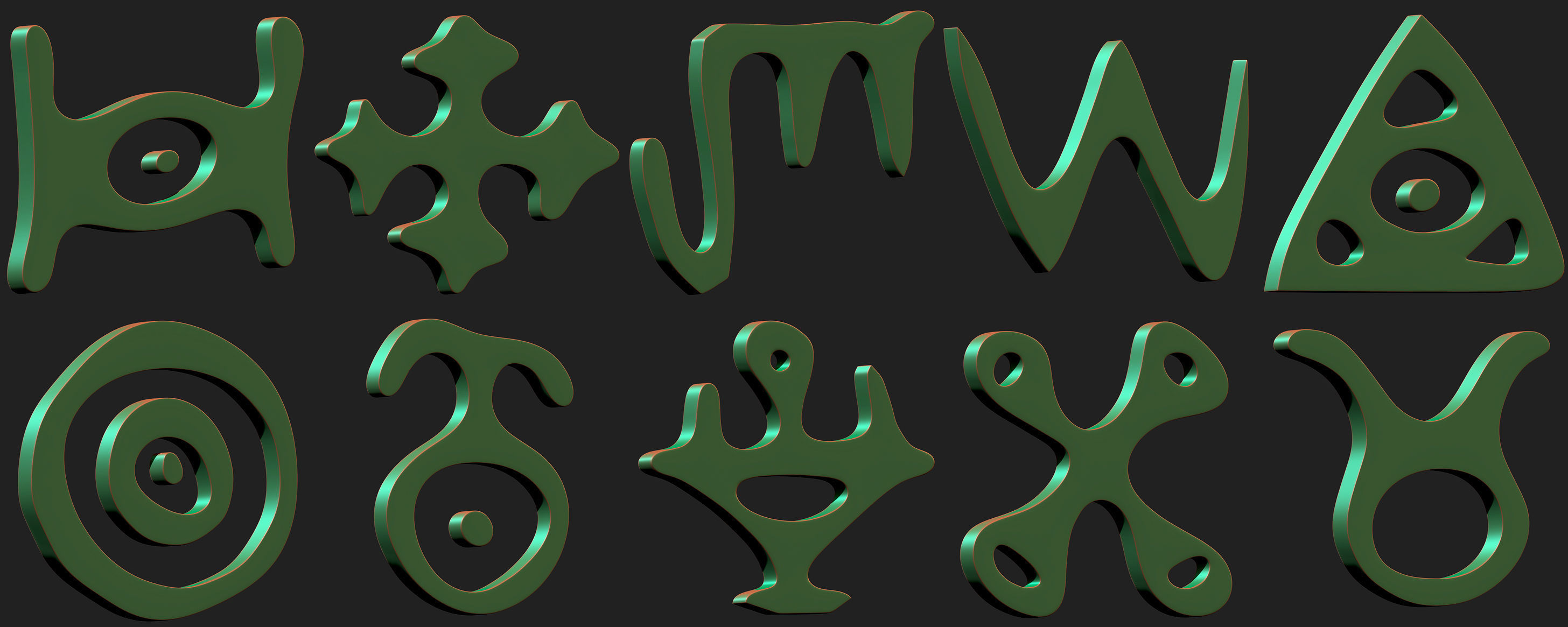3D model 300 Runes Base Mesh Pack VR / AR / low-poly | CGTrader