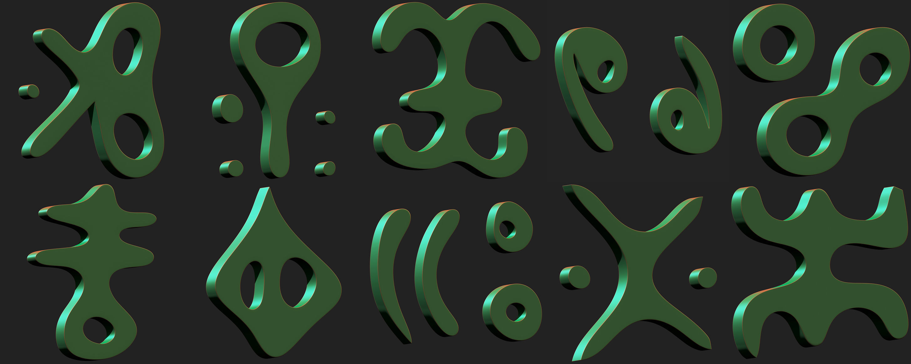 3D model 300 Runes Base Mesh Pack VR / AR / low-poly | CGTrader