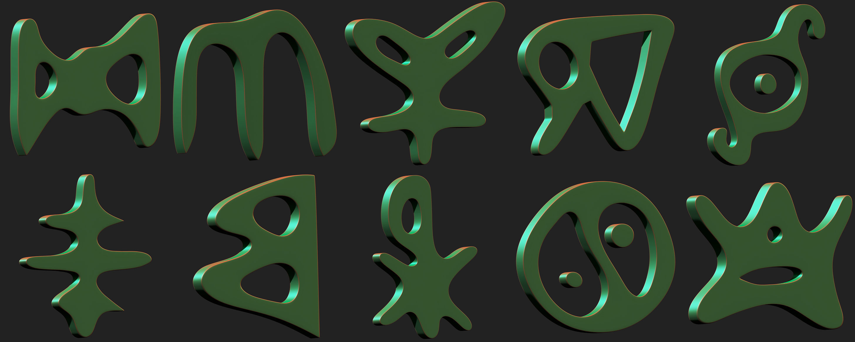 3D model 300 Runes Base Mesh Pack VR / AR / low-poly | CGTrader