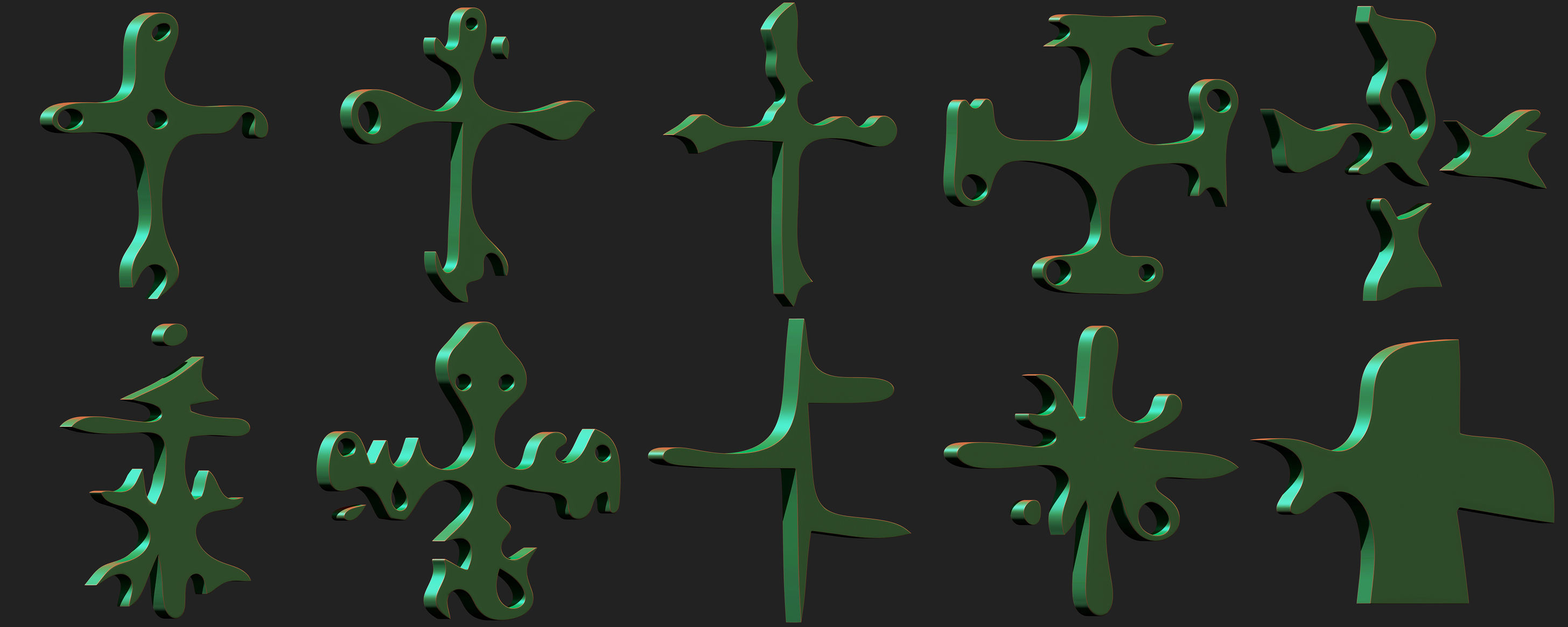 3D model 300 Runes Base Mesh Pack VR / AR / low-poly | CGTrader