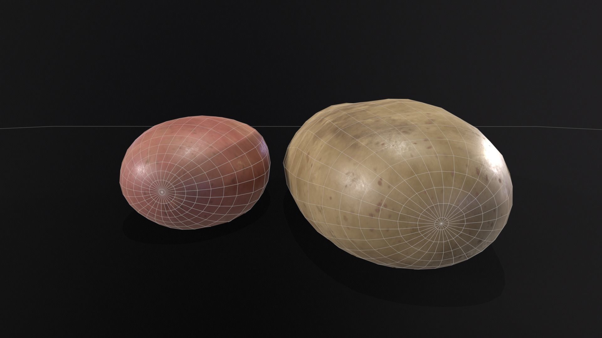 Potatos Low-poly 3D model_13