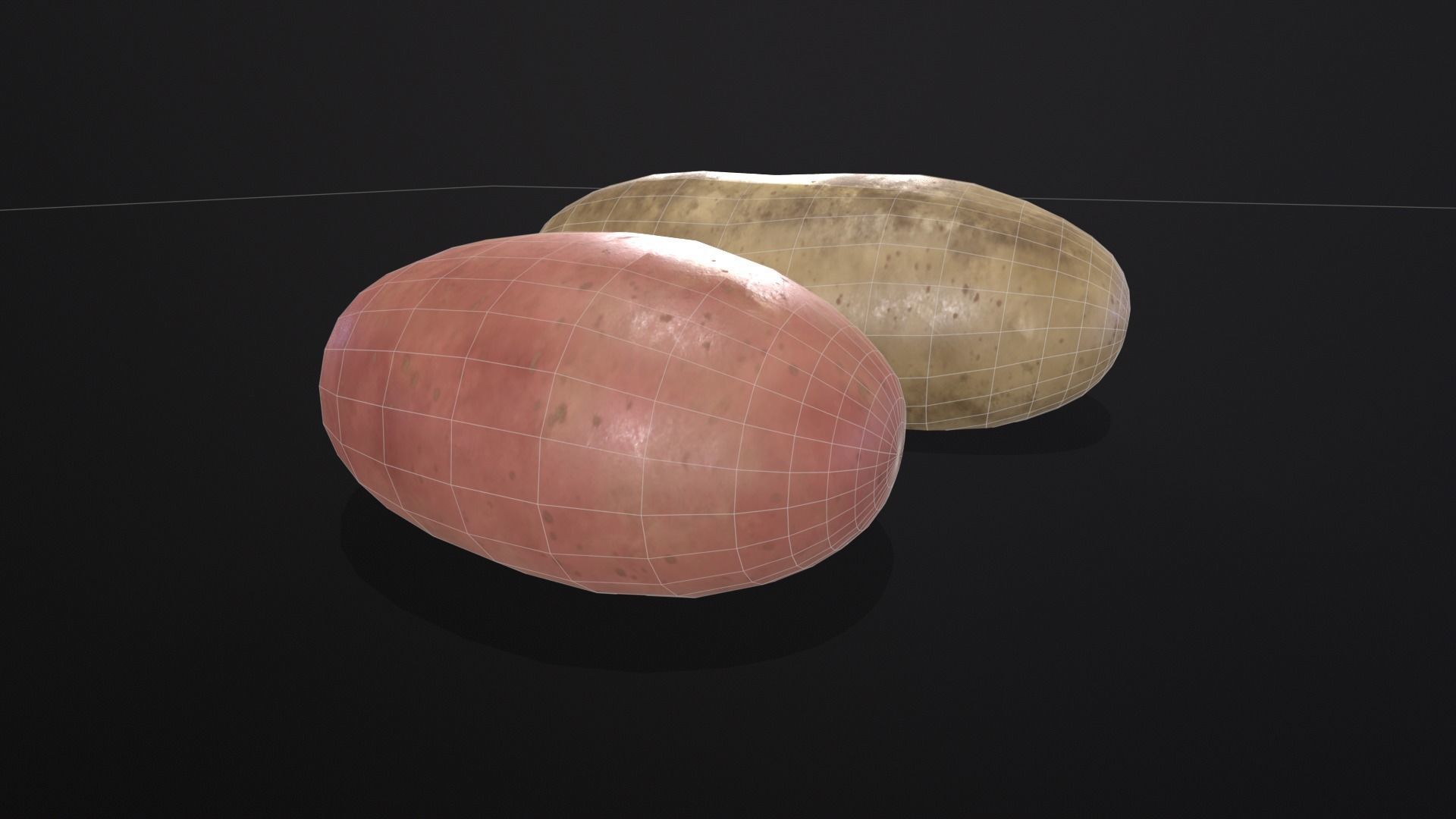 Potatos Low-poly 3D model_8