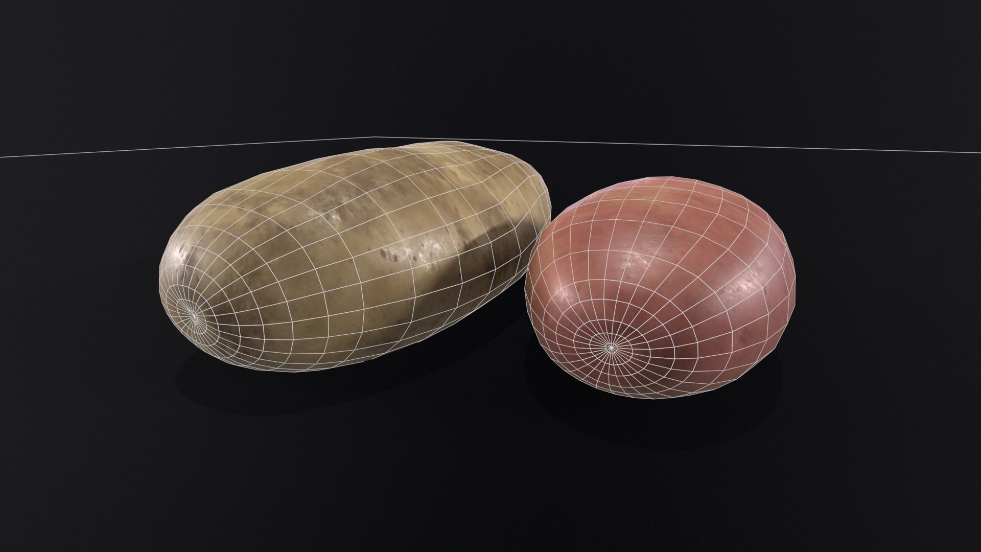 Potatos Low-poly 3D model_5