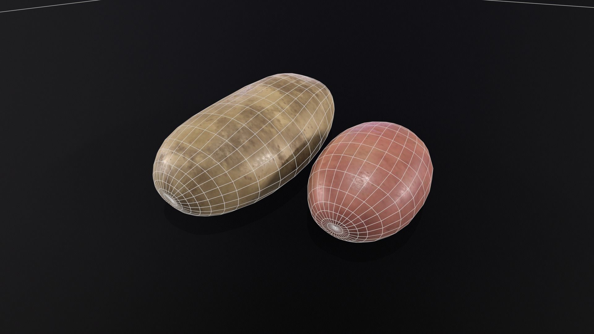 Potatos Low-poly 3D model_3