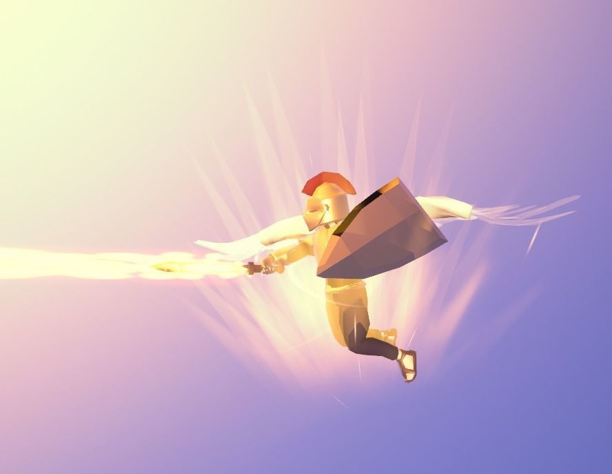 Animated Low Poly Angel Knight Low-poly 3D model_16