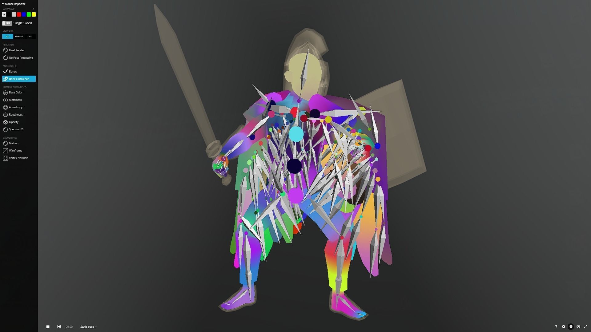 Animated Low Poly Angel Knight Low-poly 3D model_24