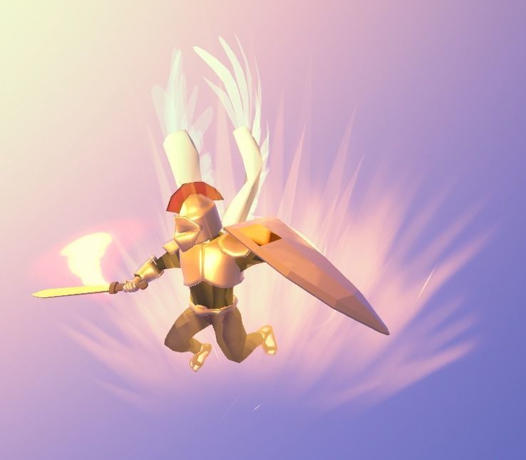 Animated Low Poly Angel Knight Low-poly 3D model_17