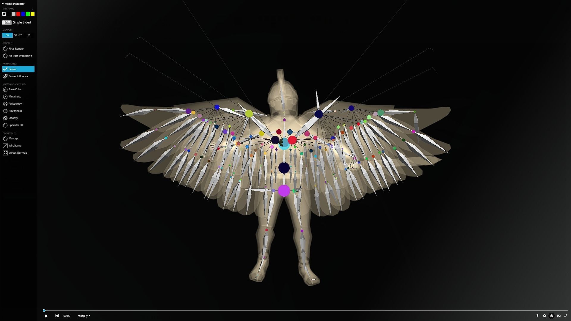 Animated Low Poly Angel Knight Low-poly 3D model_23