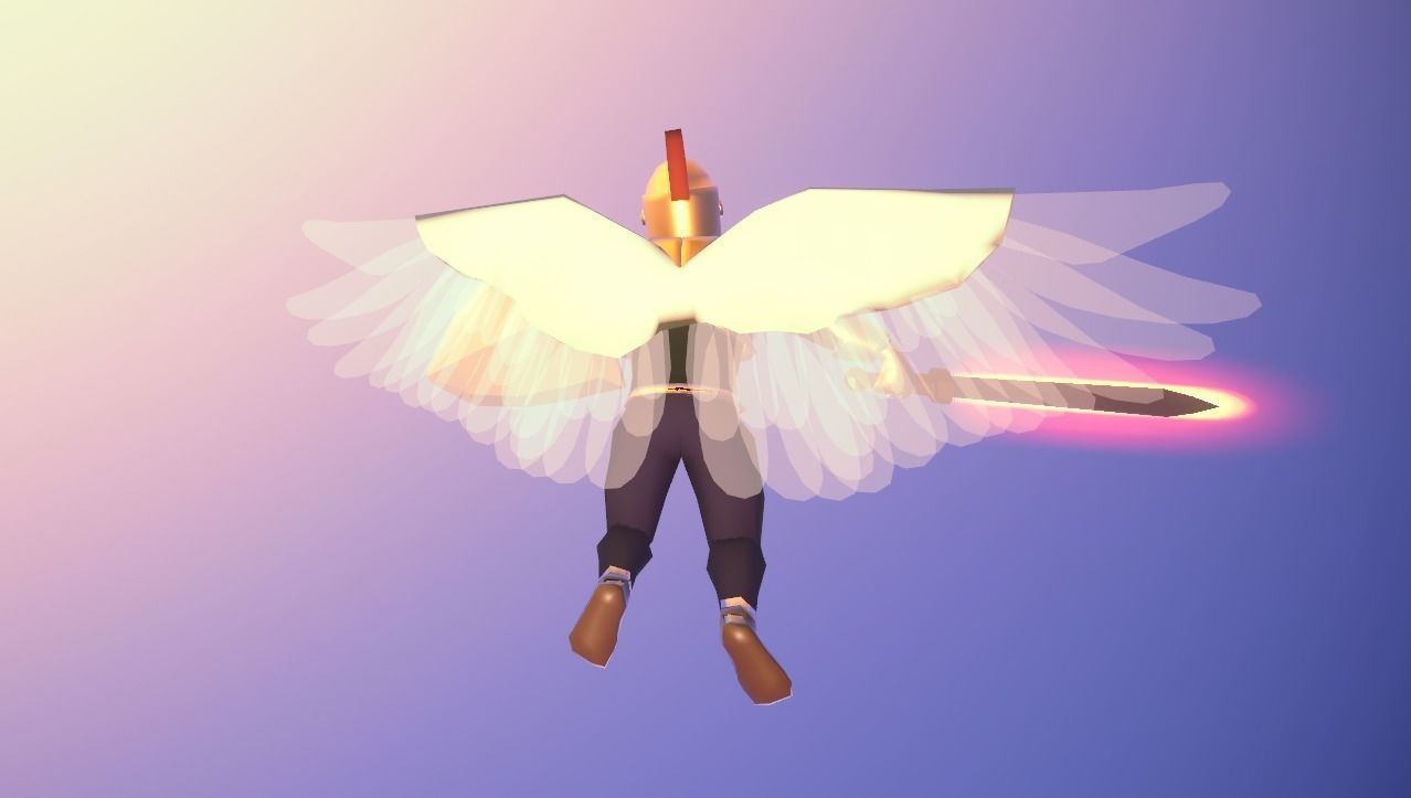 Animated Low Poly Angel Knight Low-poly 3D model_11
