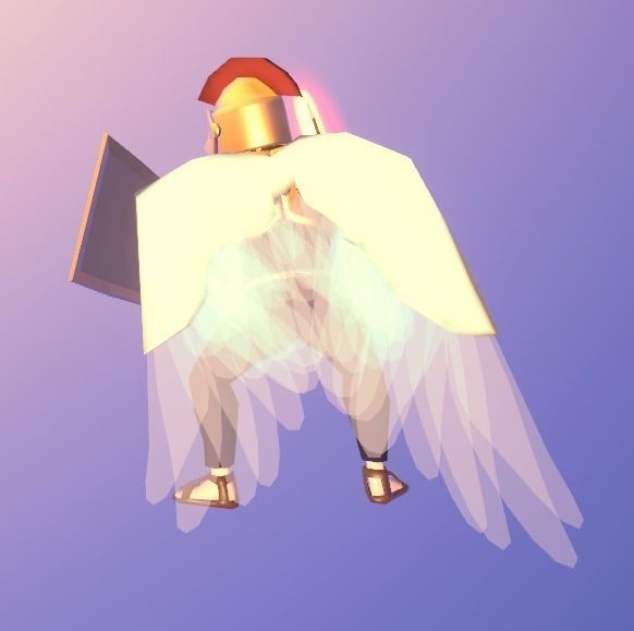 Animated Low Poly Angel Knight Low-poly 3D model_20