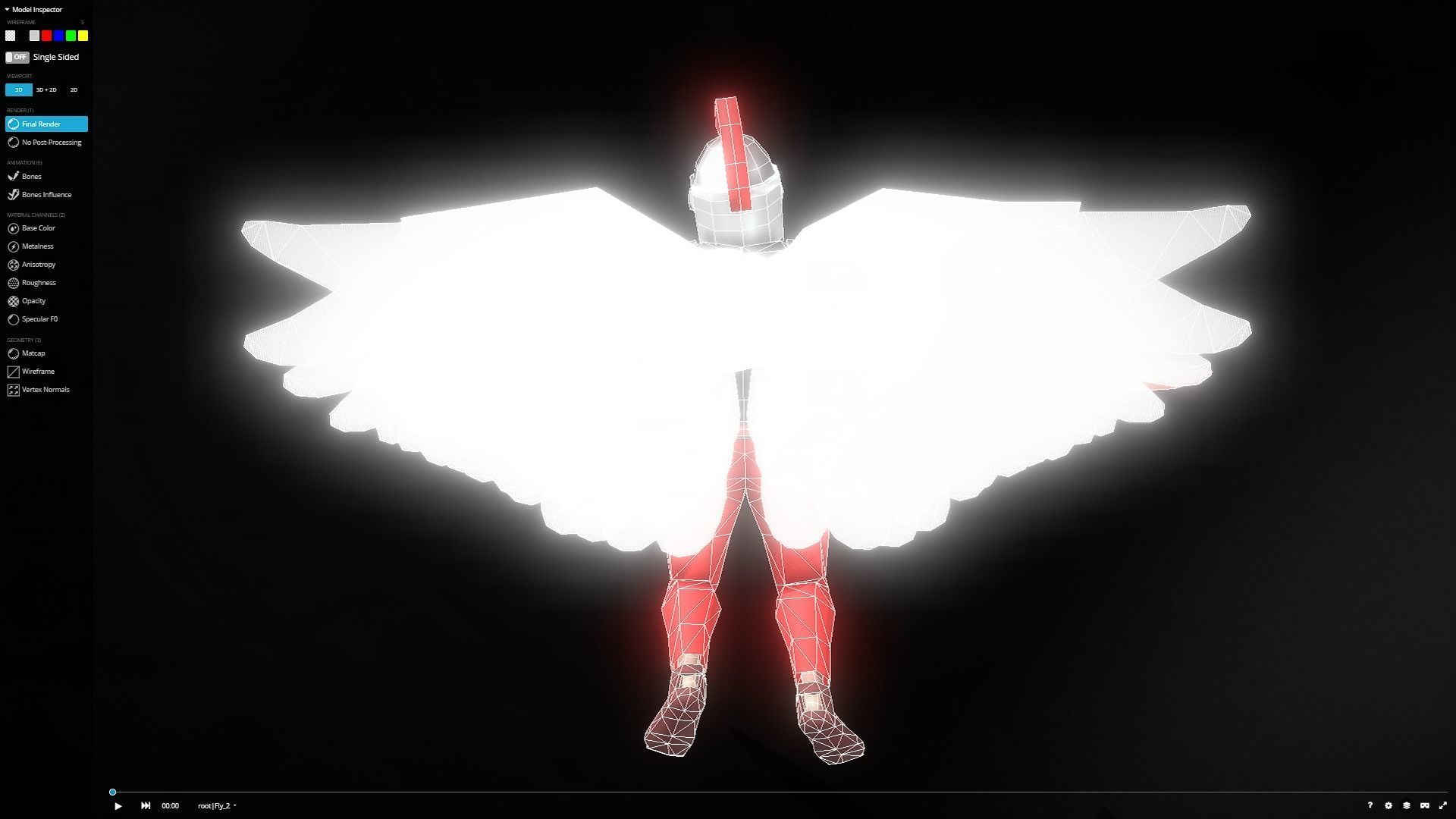 Animated Low Poly Angel Knight Low-poly 3D model_4