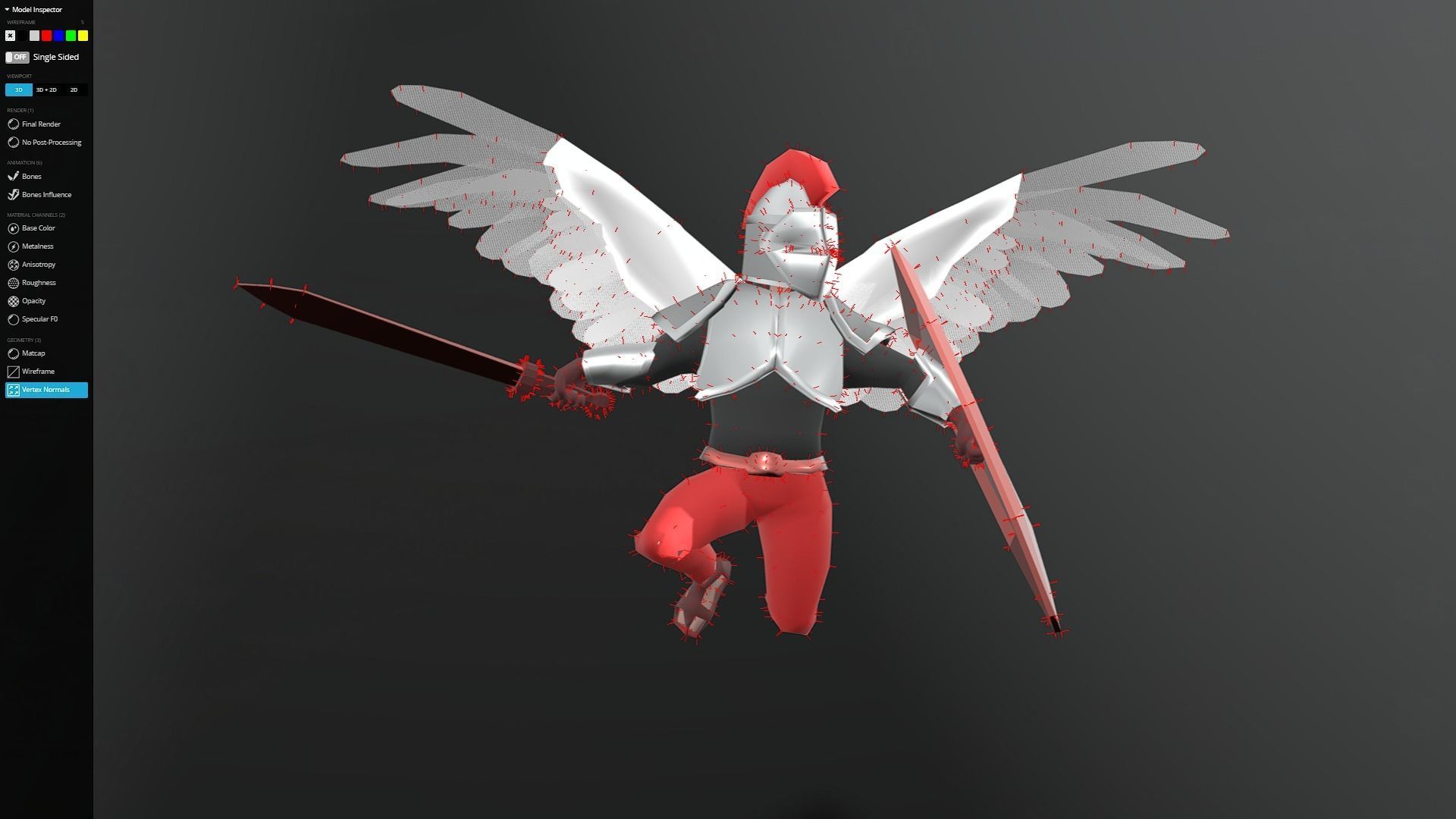 Animated Low Poly Angel Knight Low-poly 3D model_2