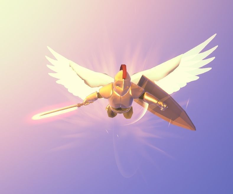 Animated Low Poly Angel Knight Low-poly 3D model_18