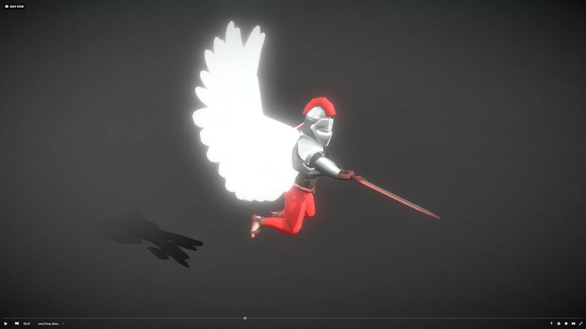 Animated Low Poly Angel Knight Low-poly 3D model_14