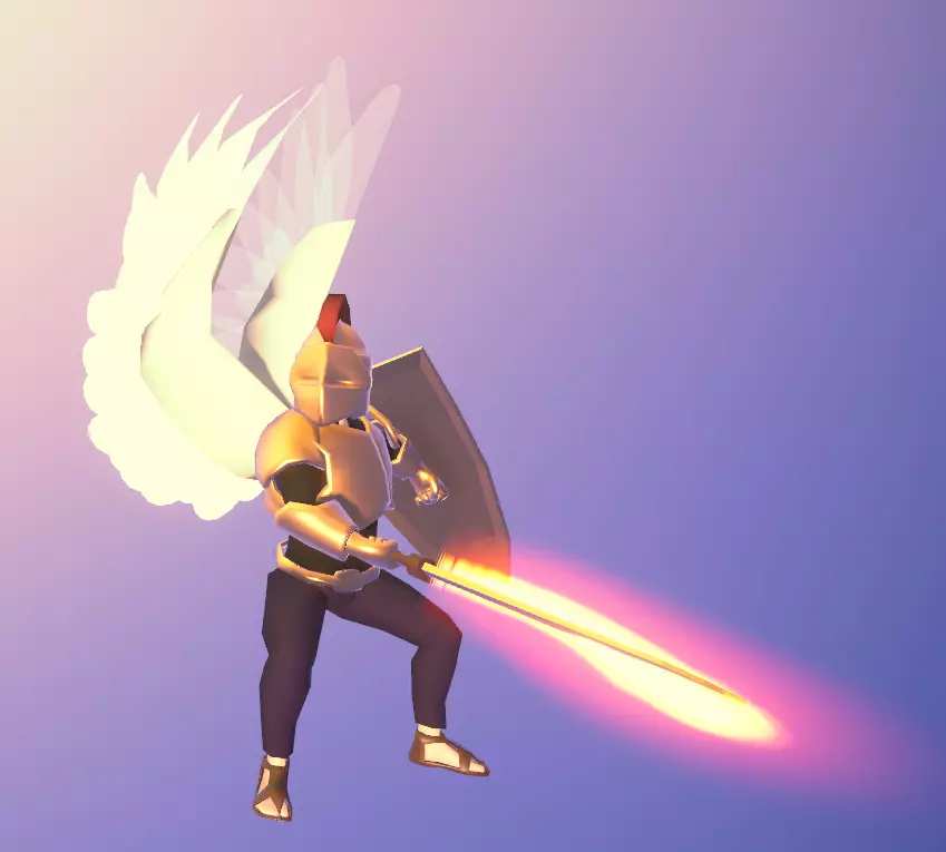 Animated Low Poly Angel Knight Low-poly 3D model_0
