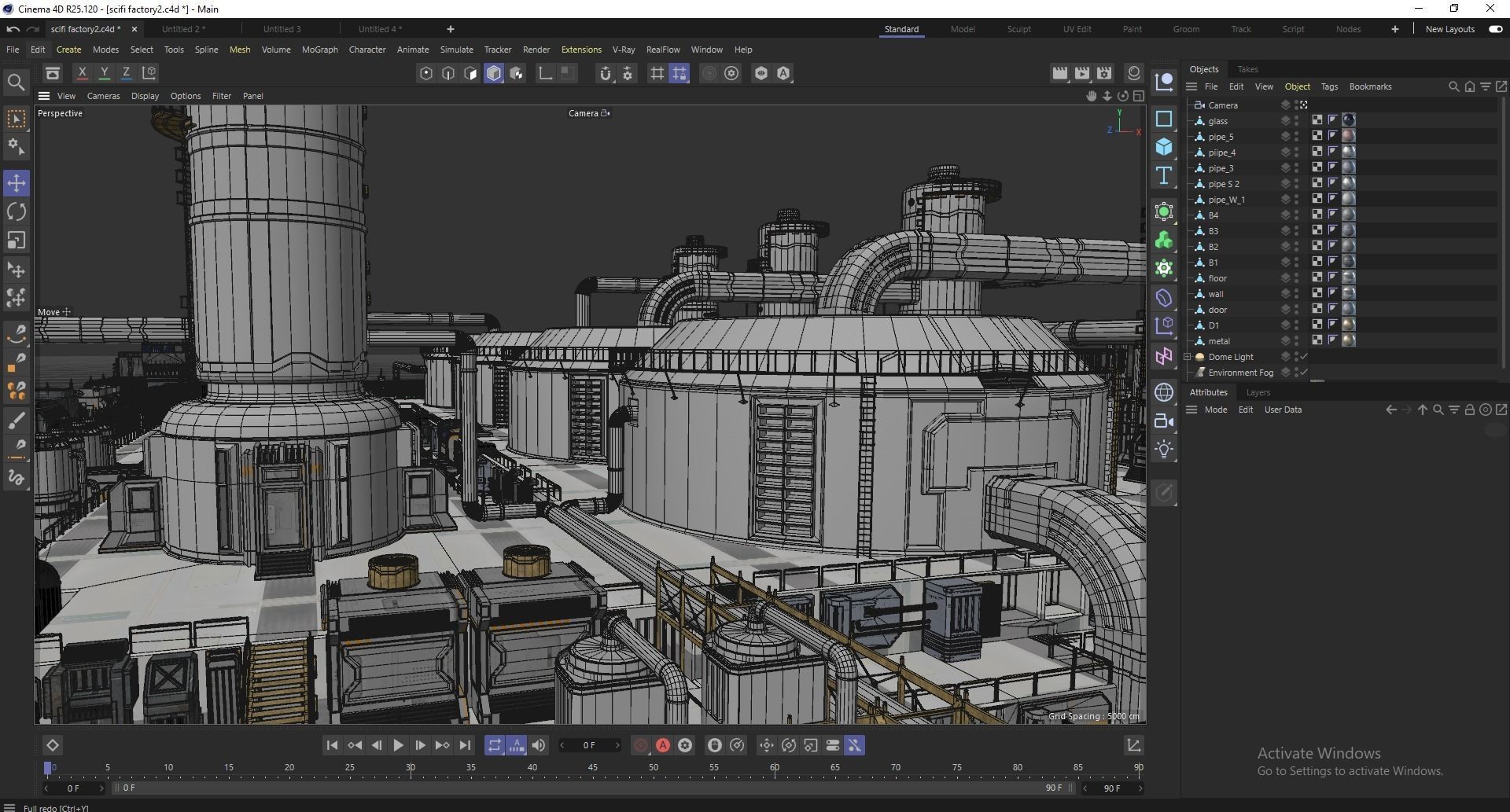 Scifi factory 3D model_13