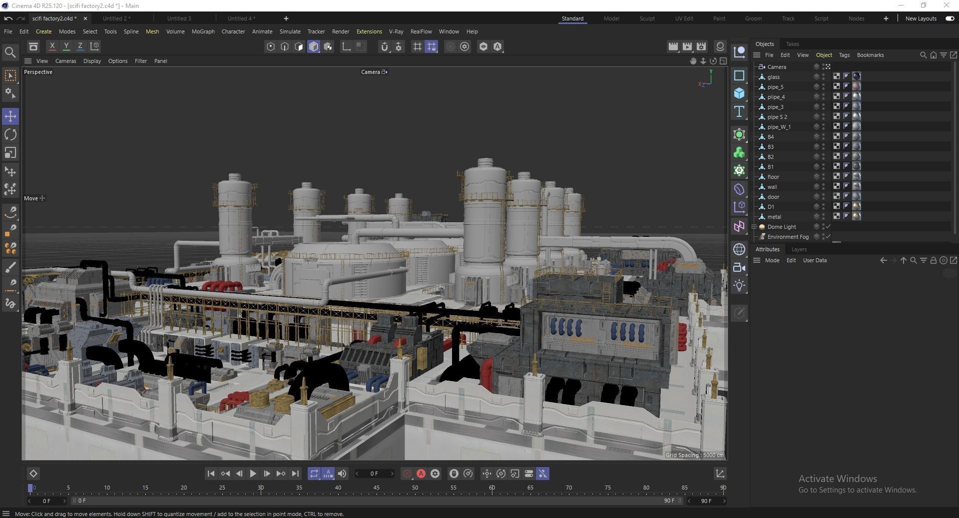 Scifi factory 3D model_12