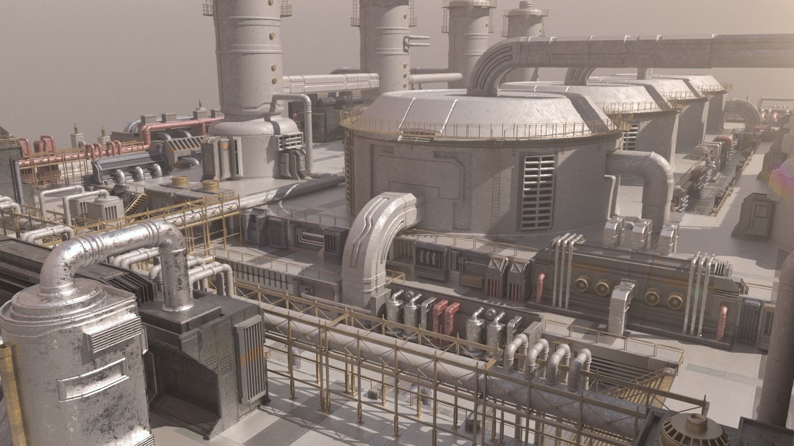 Scifi factory 3D model_4