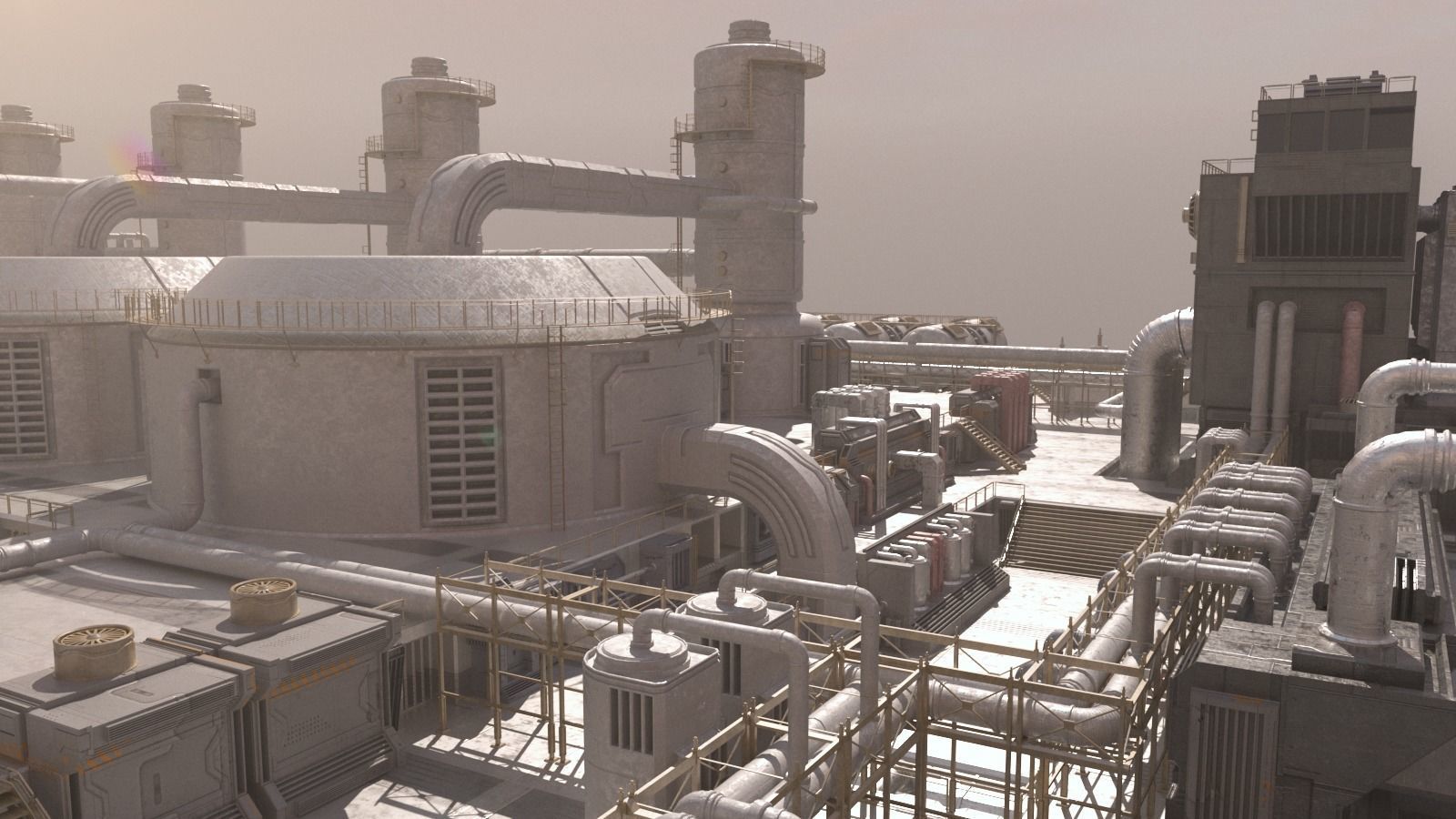 Scifi factory 3D model_5