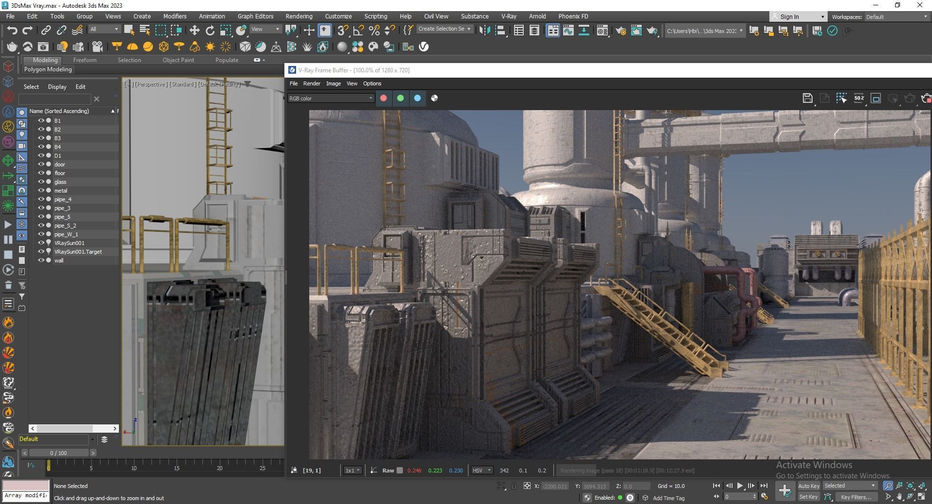 Scifi factory 3D model_8