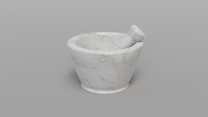 Low Poly Kitchen Mortar adn Pestle  PBR Game Ready Tool Low-poly 3D model