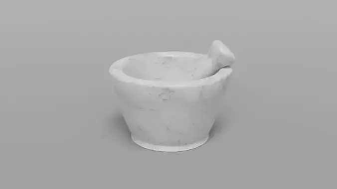 Low Poly Kitchen Mortar adn Pestle  PBR Game Ready Tool