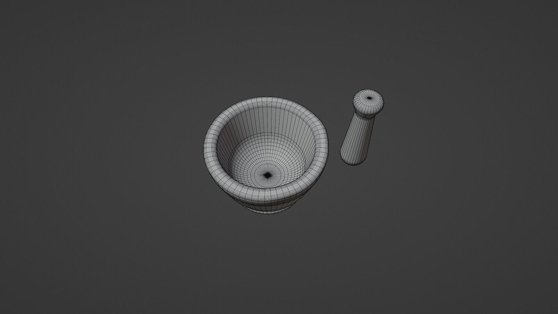 Low Poly Kitchen Mortar adn Pestle  PBR Game Ready Tool Low-poly 3D model_5