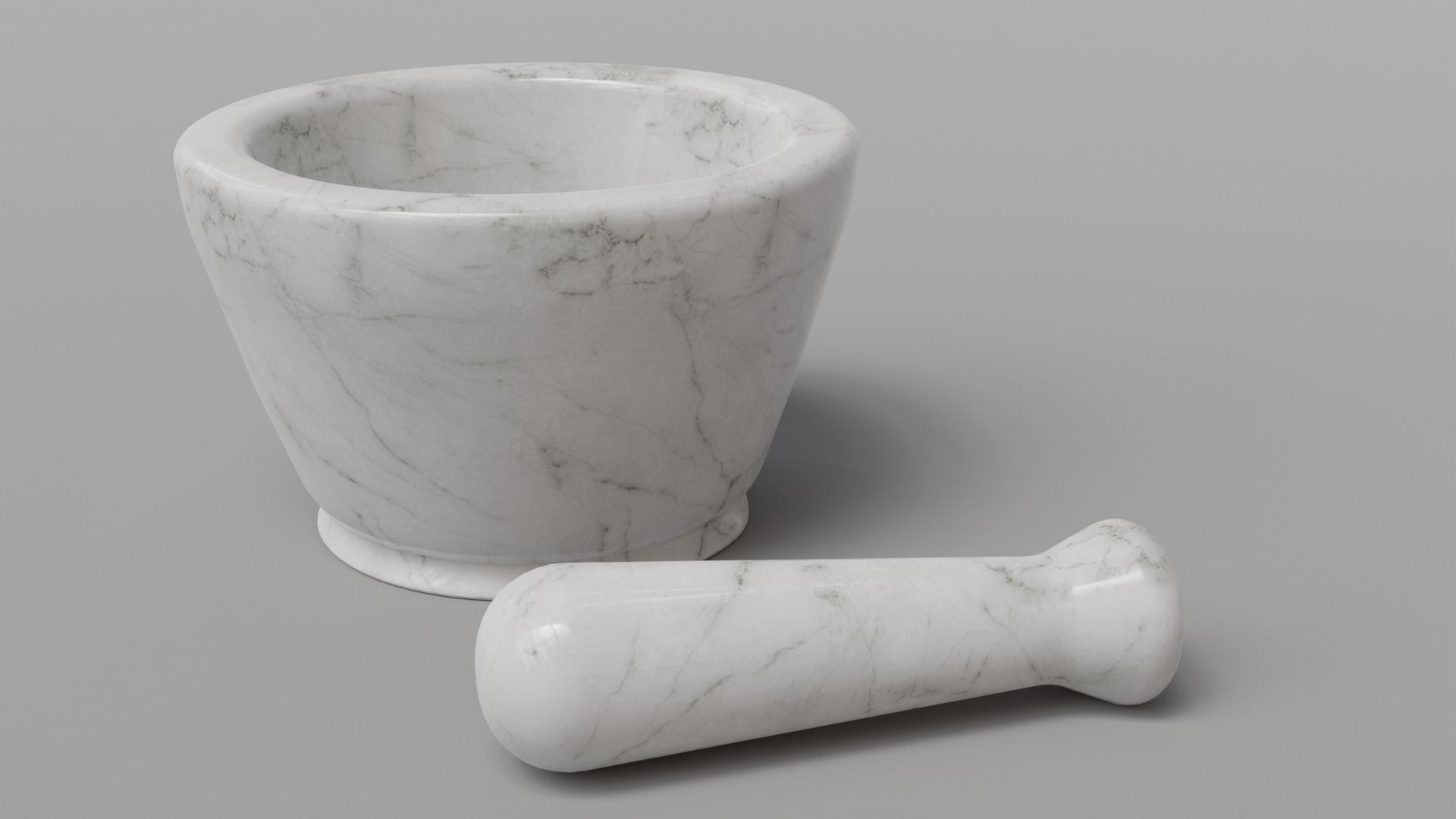Low Poly Kitchen Mortar adn Pestle  PBR Game Ready Tool Low-poly 3D model_1